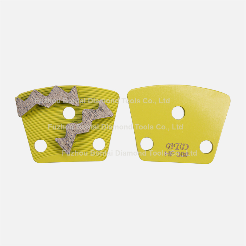 Double Zigzag Segments Grinding Shoes For Magnetic System Floor Grinder
