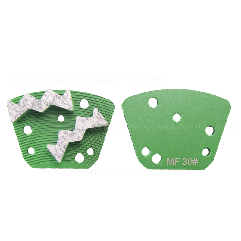 Double Zigzag Segments Diamond Grinding Shoes For Blastrac Floor Grinder